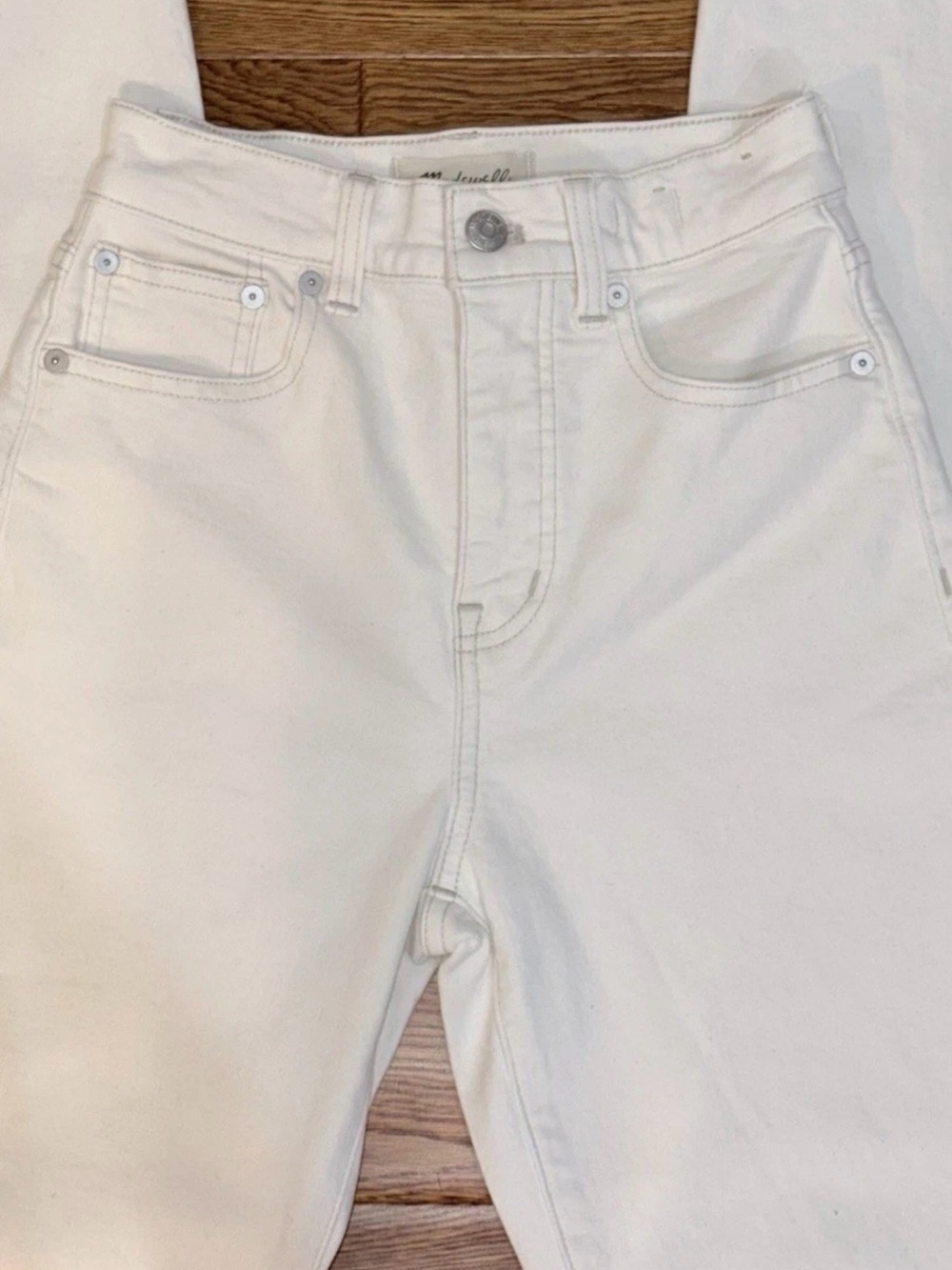 Madewell The ’90s Straight Ivory High Rise Jeans Size 23